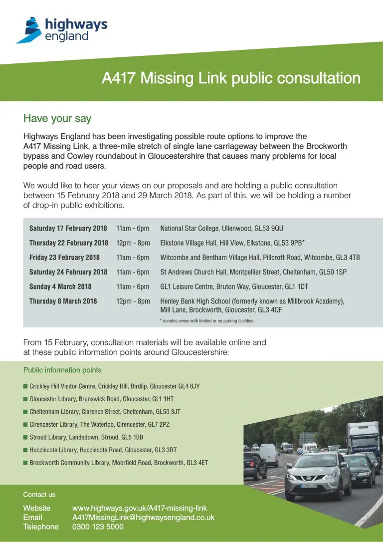 A417 Missing Link Public Consultation – Elkstone Village Parish Council