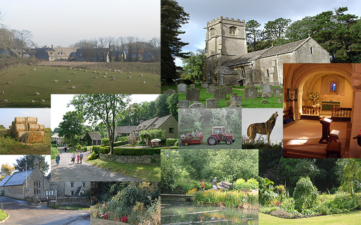 Montage of photos of the village